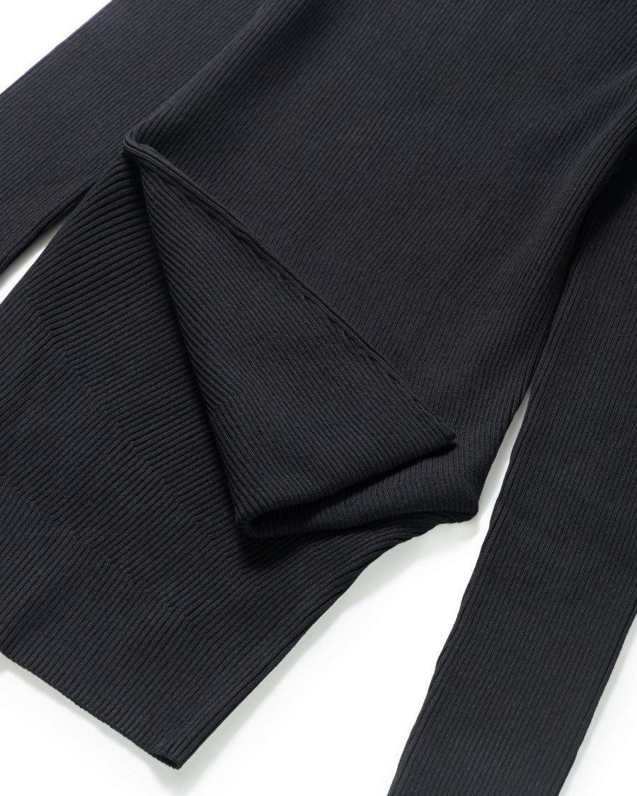 Rick Owens Ribbed Asymmetrical Top With High Collar