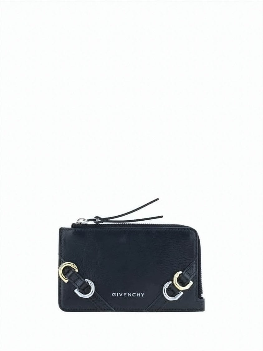 Givenchy Rectangular Black Cowhide Leather Wallet With Zip Closure