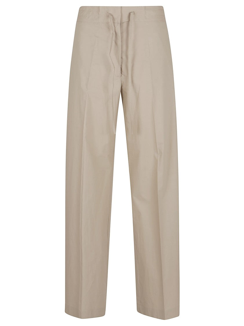 Parosh Straight-Leg Trousers With High Waist And Polished Draping