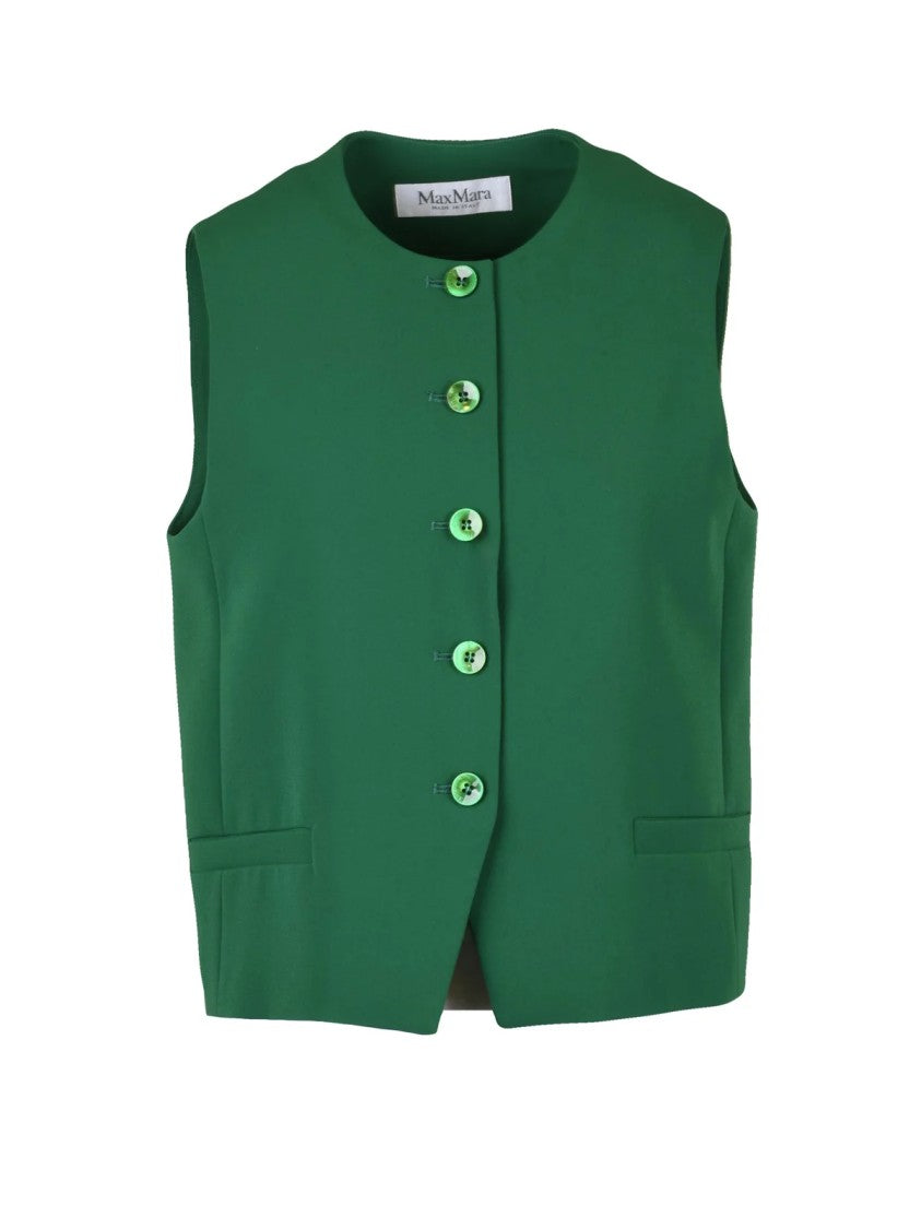 Max Mara Green Triacetate Fluid Vest
