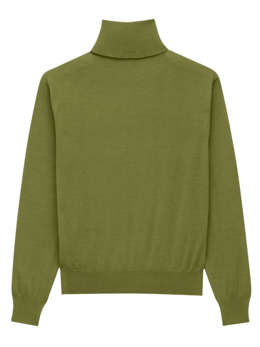 Saint Laurent Cream Cashmere-Silk Blend Turtleneck Sweater