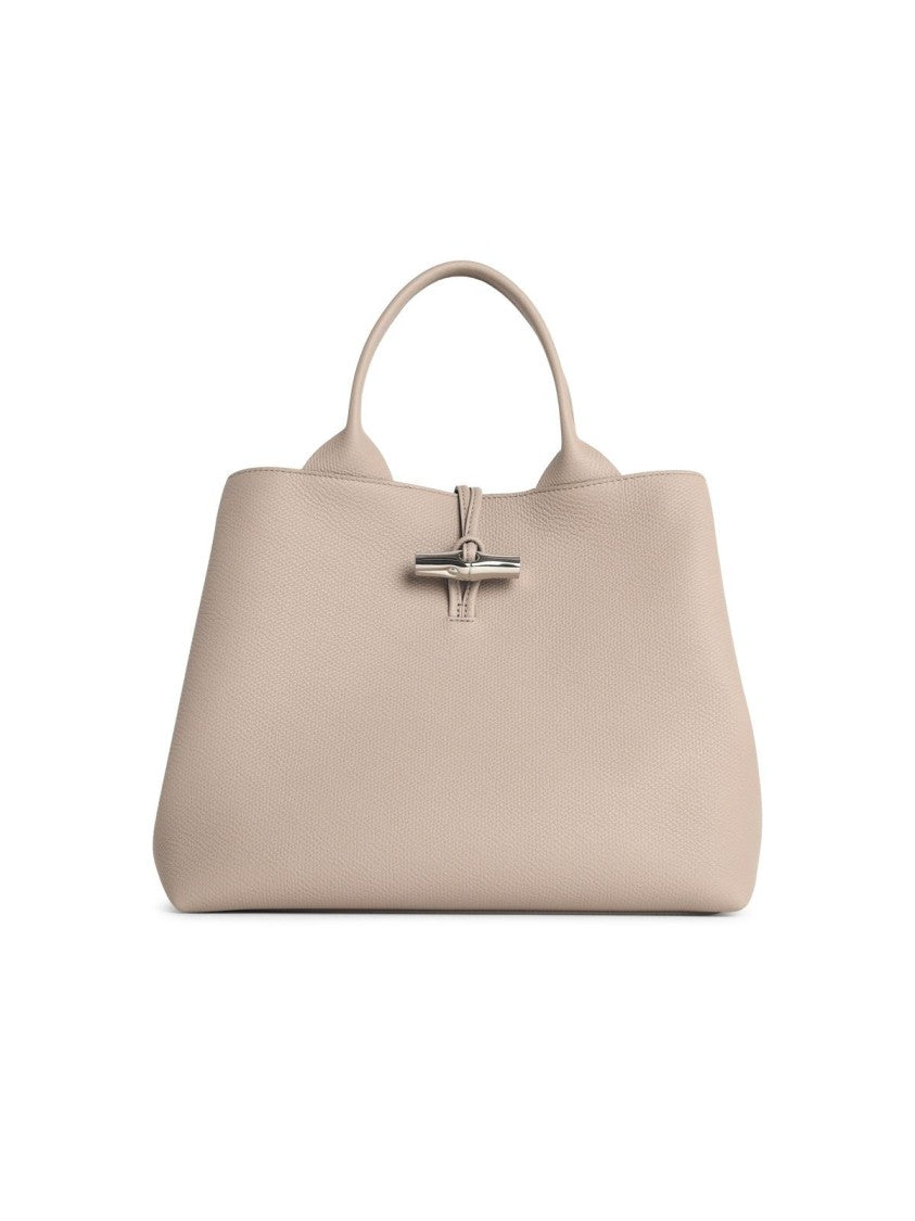Longchamp Bag With 'L Le Roseau' Handle In Clay Leather