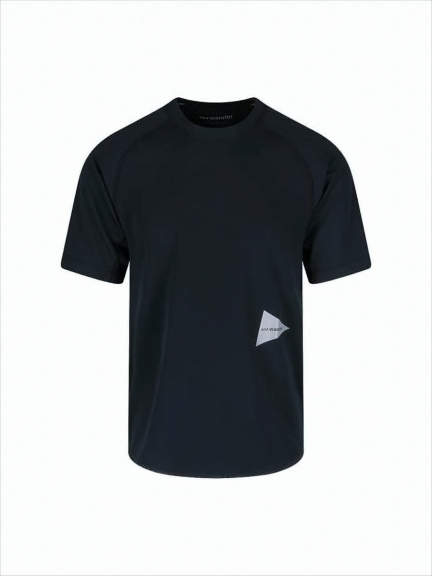 And Wander Relaxed-Fit Black Polyester T-Shirt