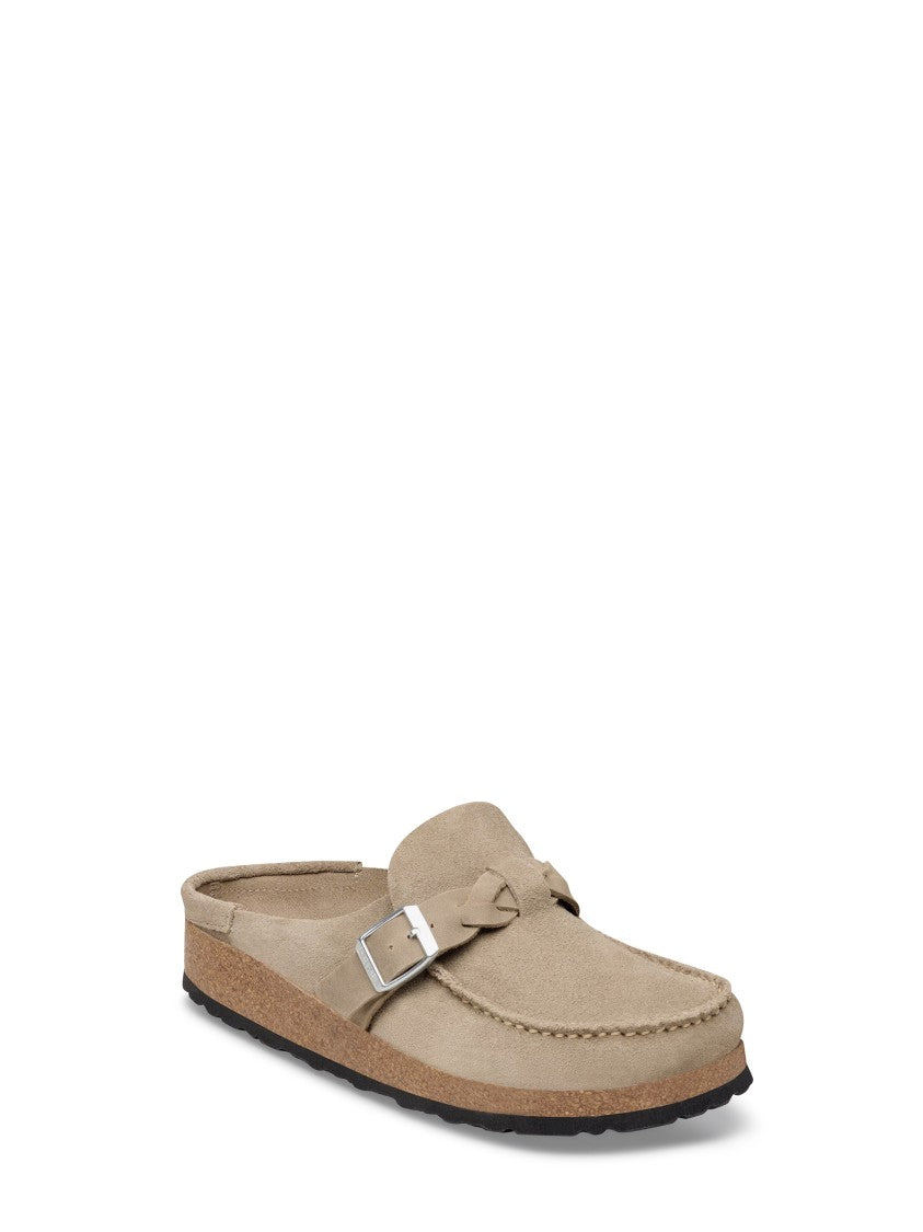 Birkenstock Taupe Buckley Braided Suede Leather Sandals