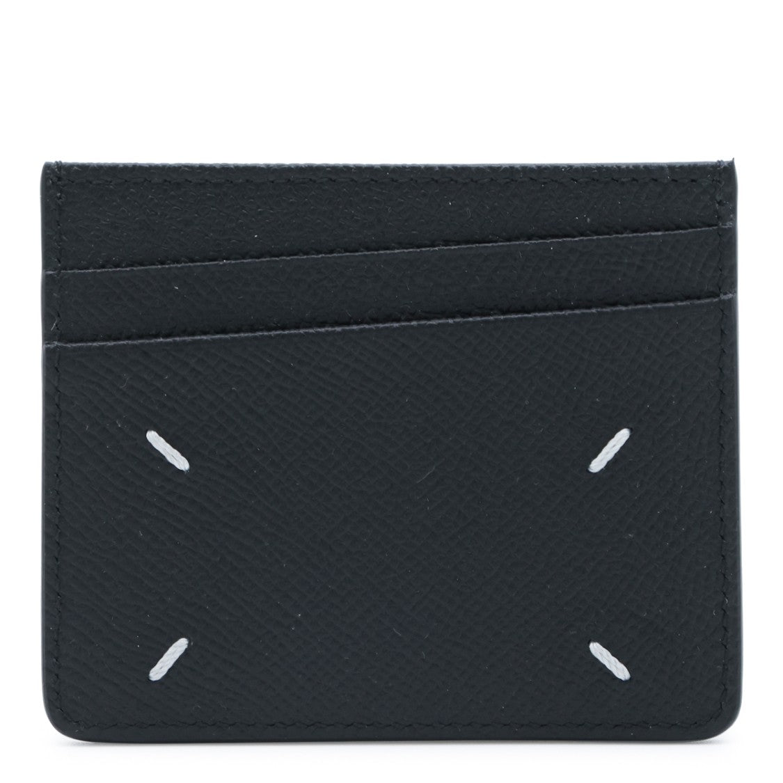 Maison Margiela Black Textured Leather Four Stitches Card Holder
