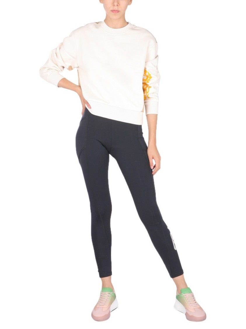 Stella Mccartney Color-Blocked Sweatshirt With Flocked Logo Detail