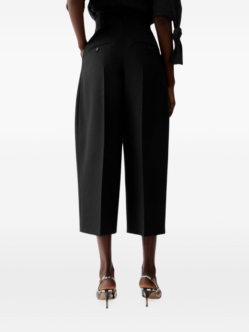 Jacquemus Wide-Leg Cropped Trousers With Tailored Pleats And High Waist