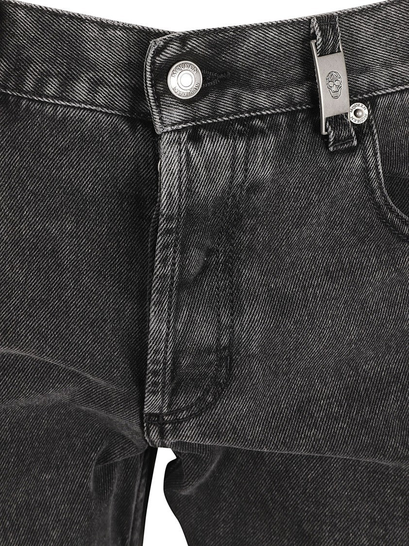 Alexander Mcqueen Classic Black Straight Leg Jeans