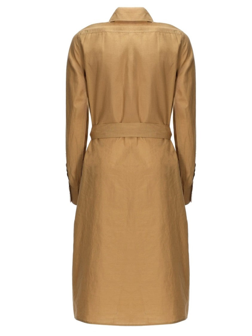 Polo Ralph Lauren Cotton Linen Shirt Midi Dress
