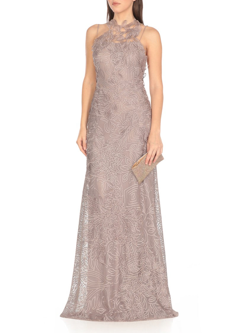Alberta Ferretti Beige Lace Dress