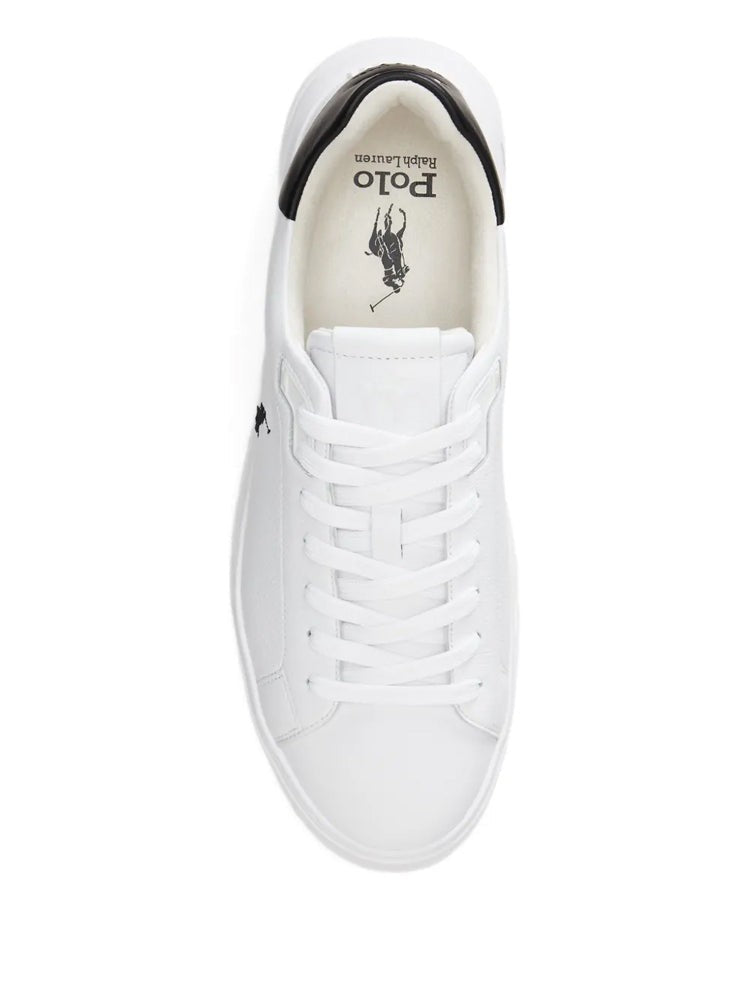 Polo Ralph Lauren White Minimalist Low-Top Leather Sneakers