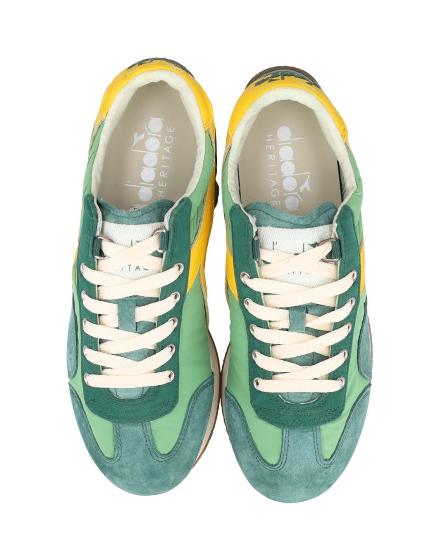 Diadora Heritage Green Shamrock Equipe Vela Sw Nylon Suede Sneakers