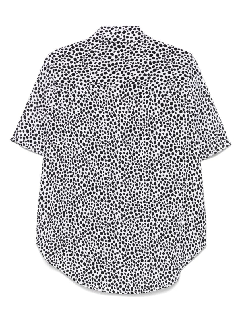 Michael Kors Polka Dot Long Sleeve Camp Shirt