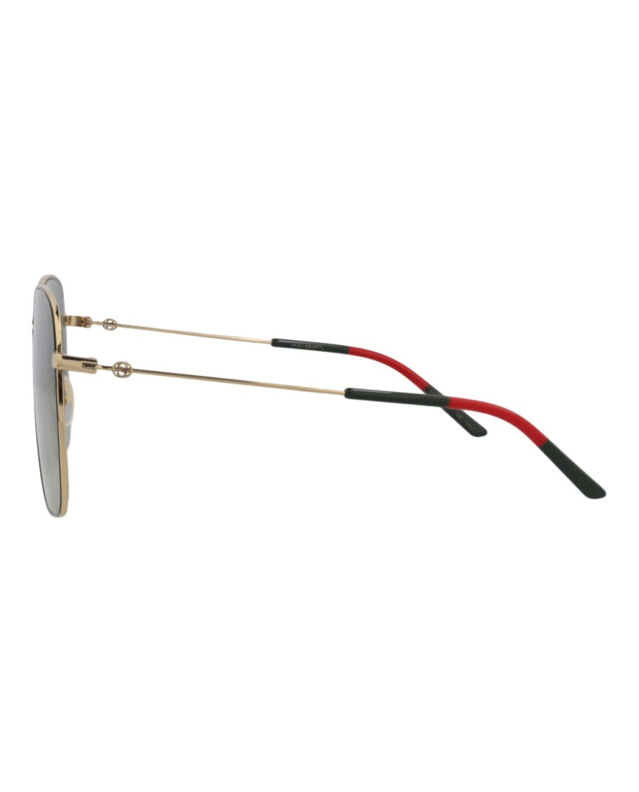 Gucci Square-Frame Metal Sunglasses