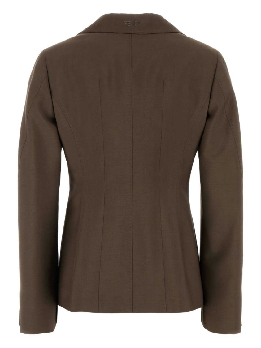 Fendi Tailored Brown Jacket With Structured Silhouette