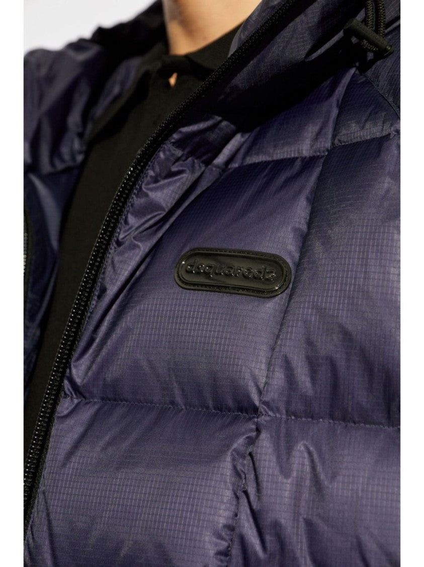Dsquared2 Quilted Puff Coat With Hood And Relaxed Fit