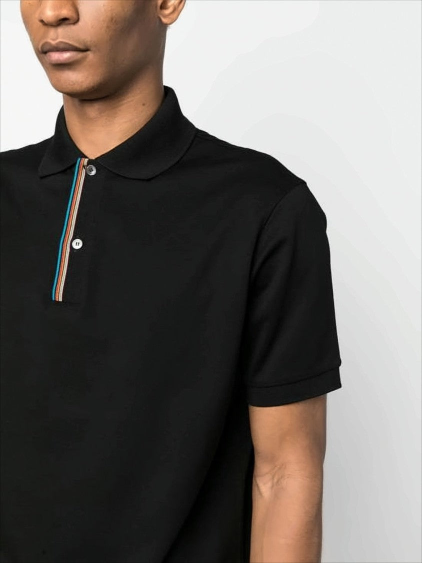 Paul Smith Short-Sleeve Polo Shirt With Multicolor Striped Detail