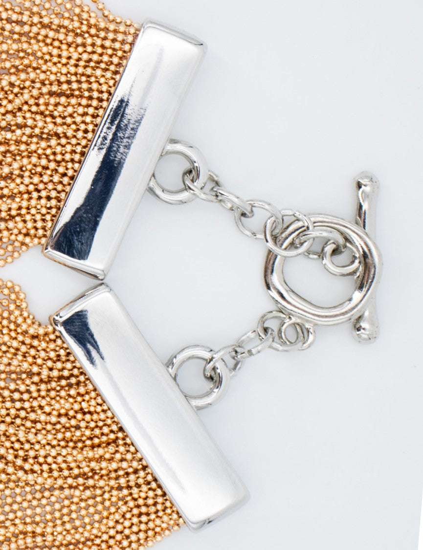 Fabiana Filippi Multi-Strand Blush Necklace With Metallic Clasps