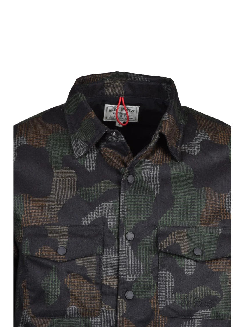 Mc2 Saint Barth Green Chalet Camouflage Padded Stretch Jacket