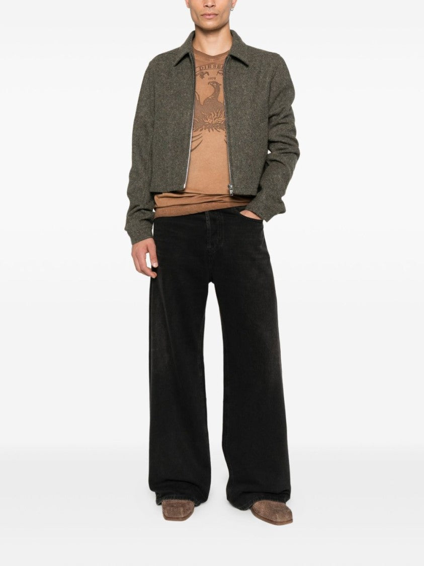 Diesel Relaxed Fit Wide Leg Denim Jeans