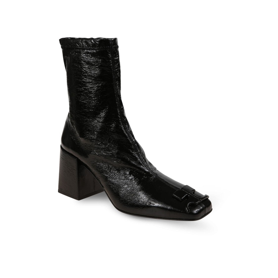 Courrèges Patent Block-Heel Ankle Boots
