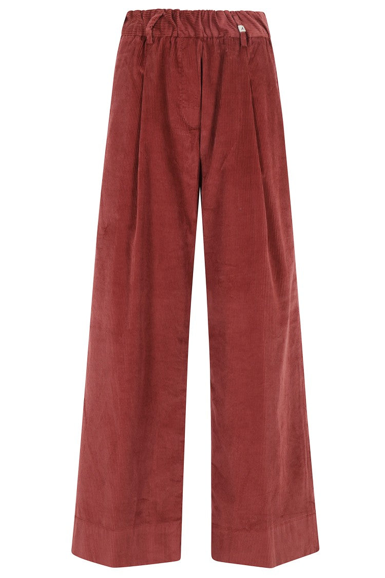 Myths Elasticized Corduroy Trousers With Straight Leg Design