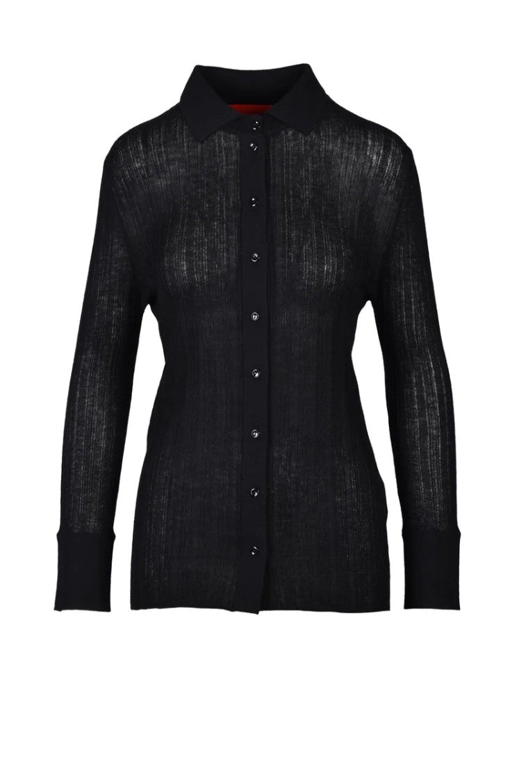 Wild Cashmere Ribbed Cardigan - Black