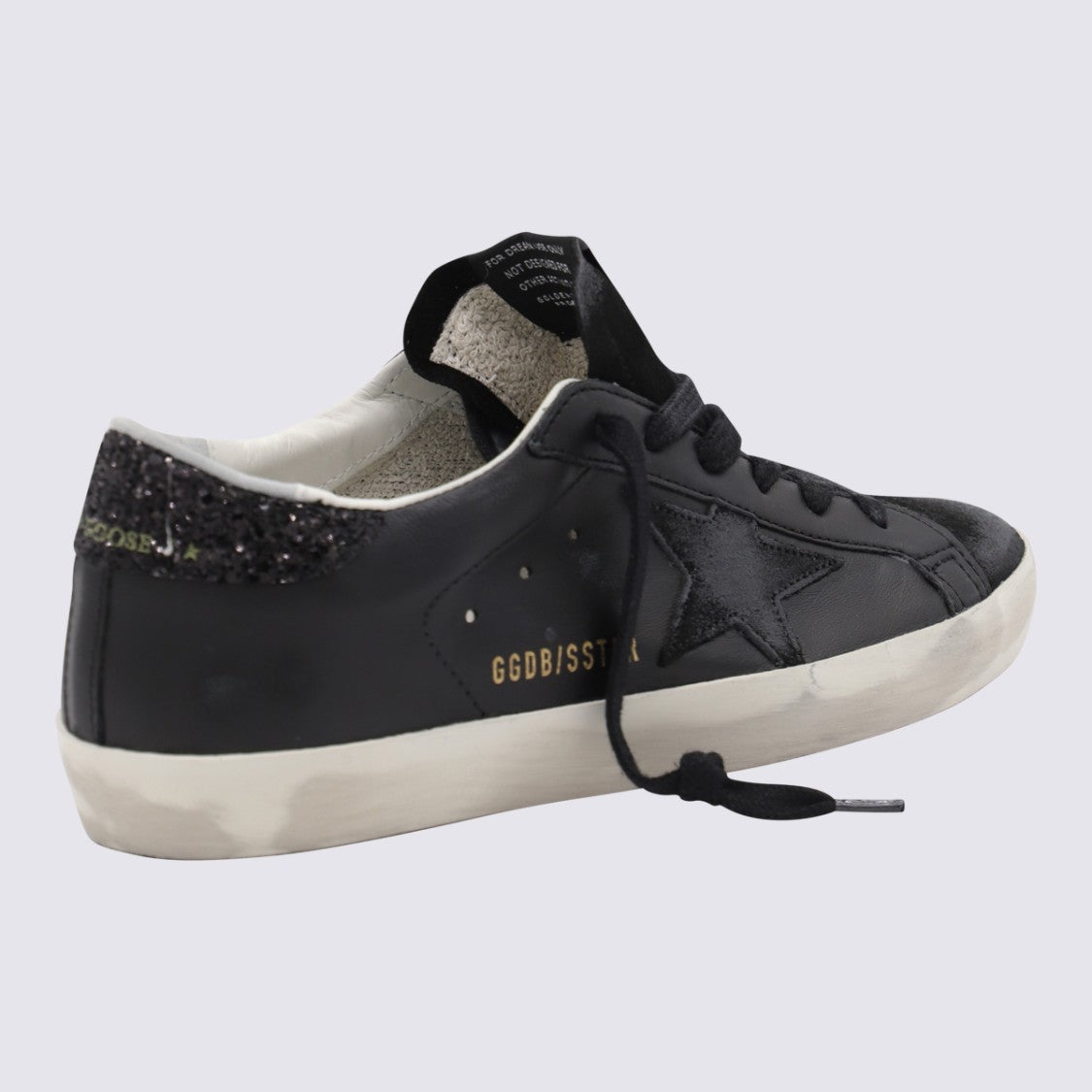 Golden Goose Black Leather Super Star Sneakers