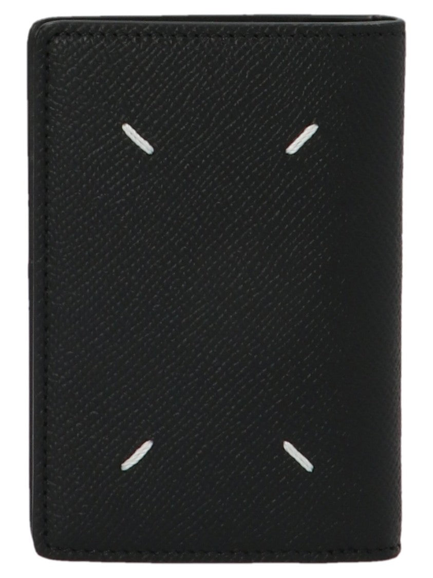 Maison Margiela Hammered Leather Wallet With Distinctive Maison Margiela Stitching