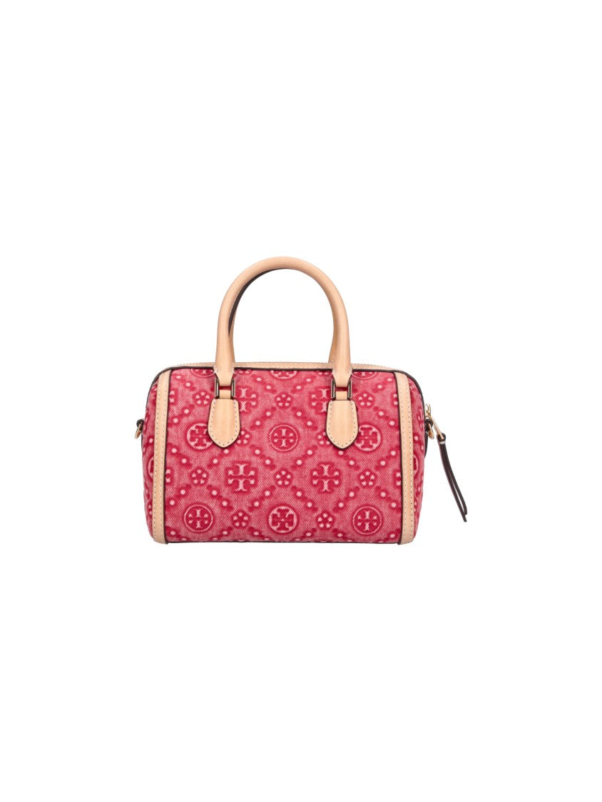 Tory Burch Red Monogram Petite Barrel Bag