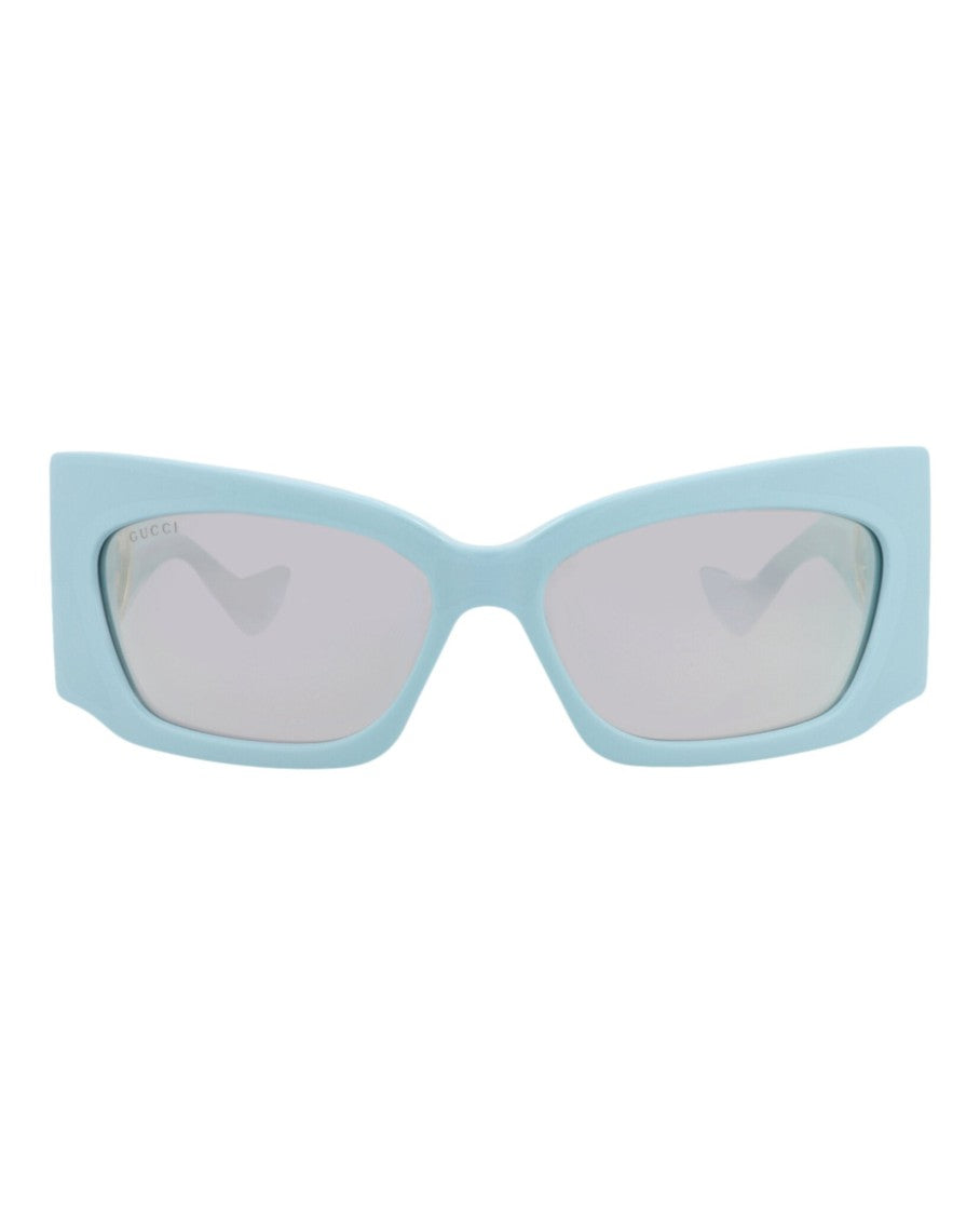 Gucci Shield-Shaped Recycled Acetate Sunglasses With Gold-Tone Accents