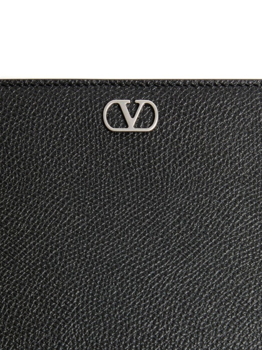 Valentino Garavani Rectangular Textured Leather Clutch Bag