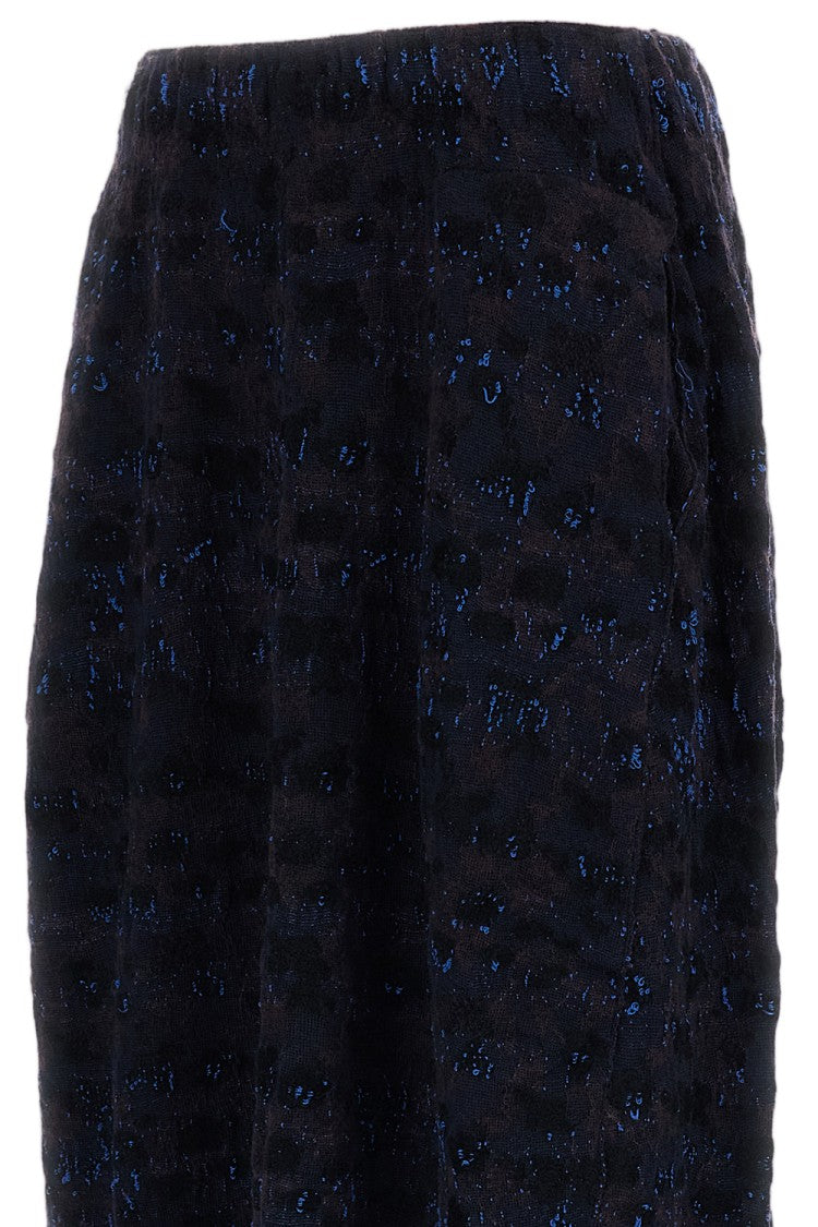 Boboutic Multicolor Jacquard Knit Midi Skirt With Elasticated Waist