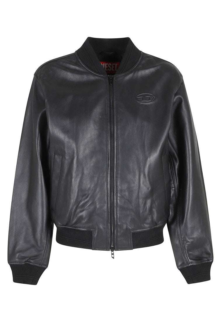 Diesel Black Ilyan Rb Ribbed-Trim Bomber Cotton Jacket