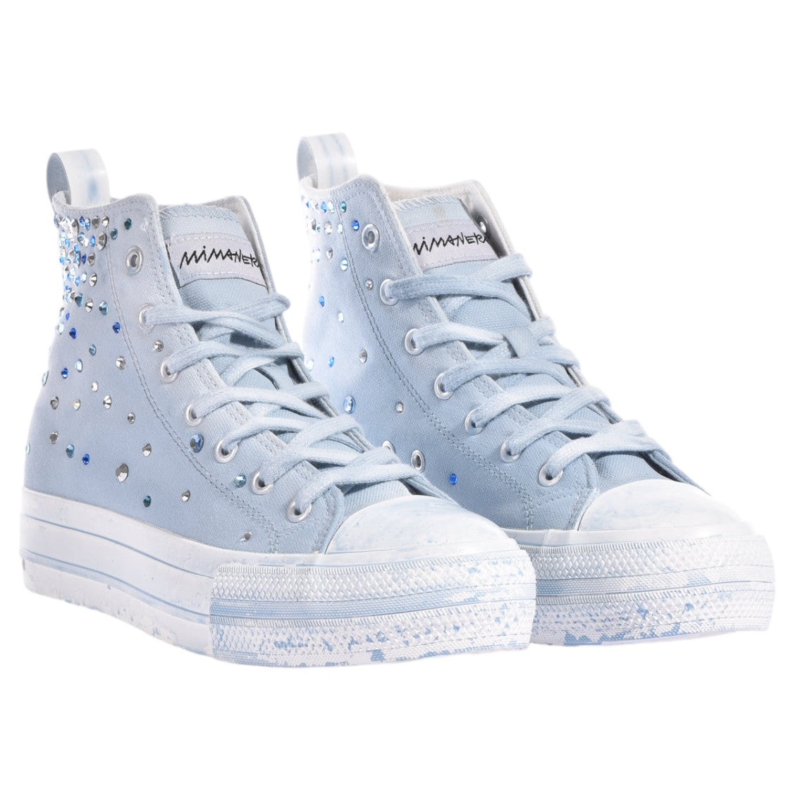 Mimanera Aqua Darling Handcrafted Swarovski Platform Sneakers