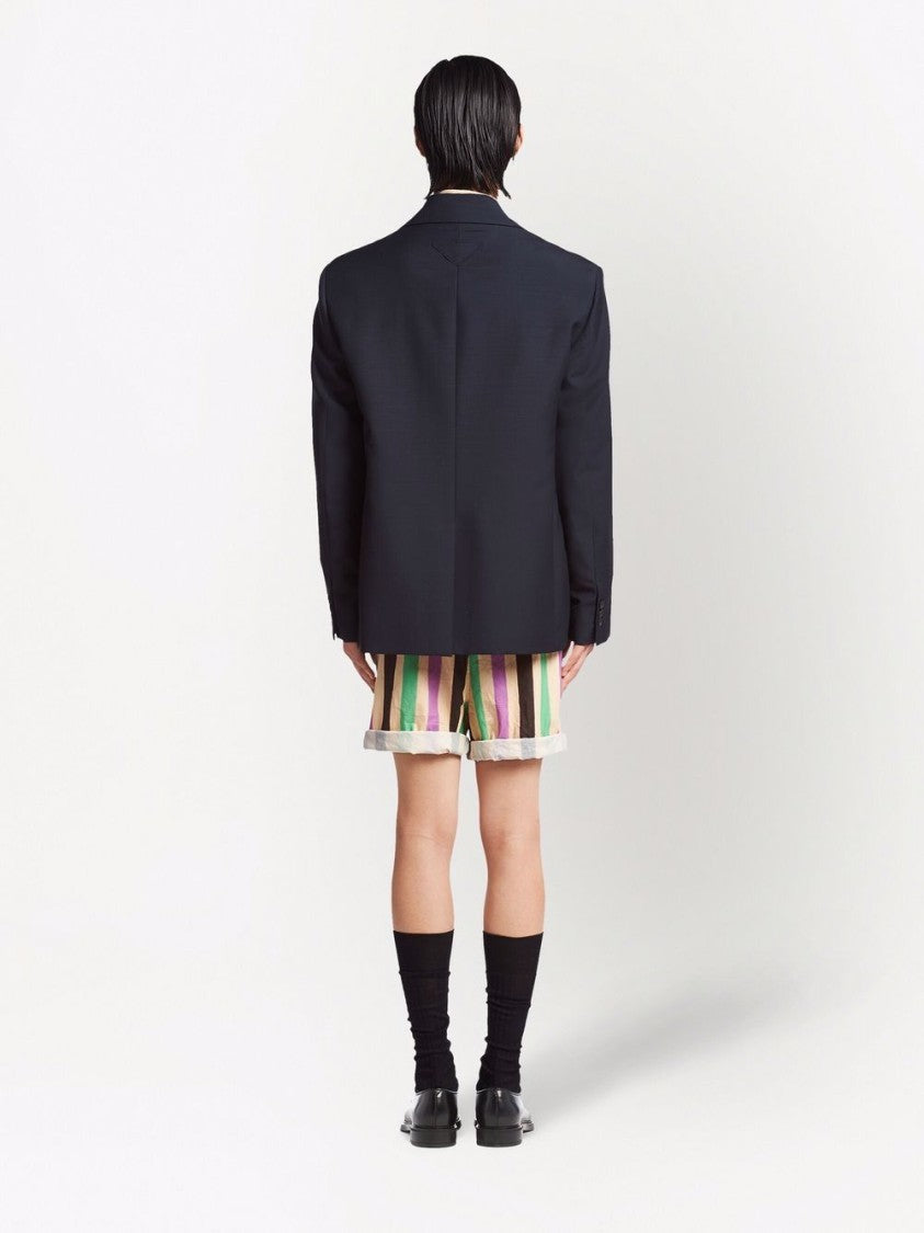 Prada Blue Oversized Mohair/Wool Blazer