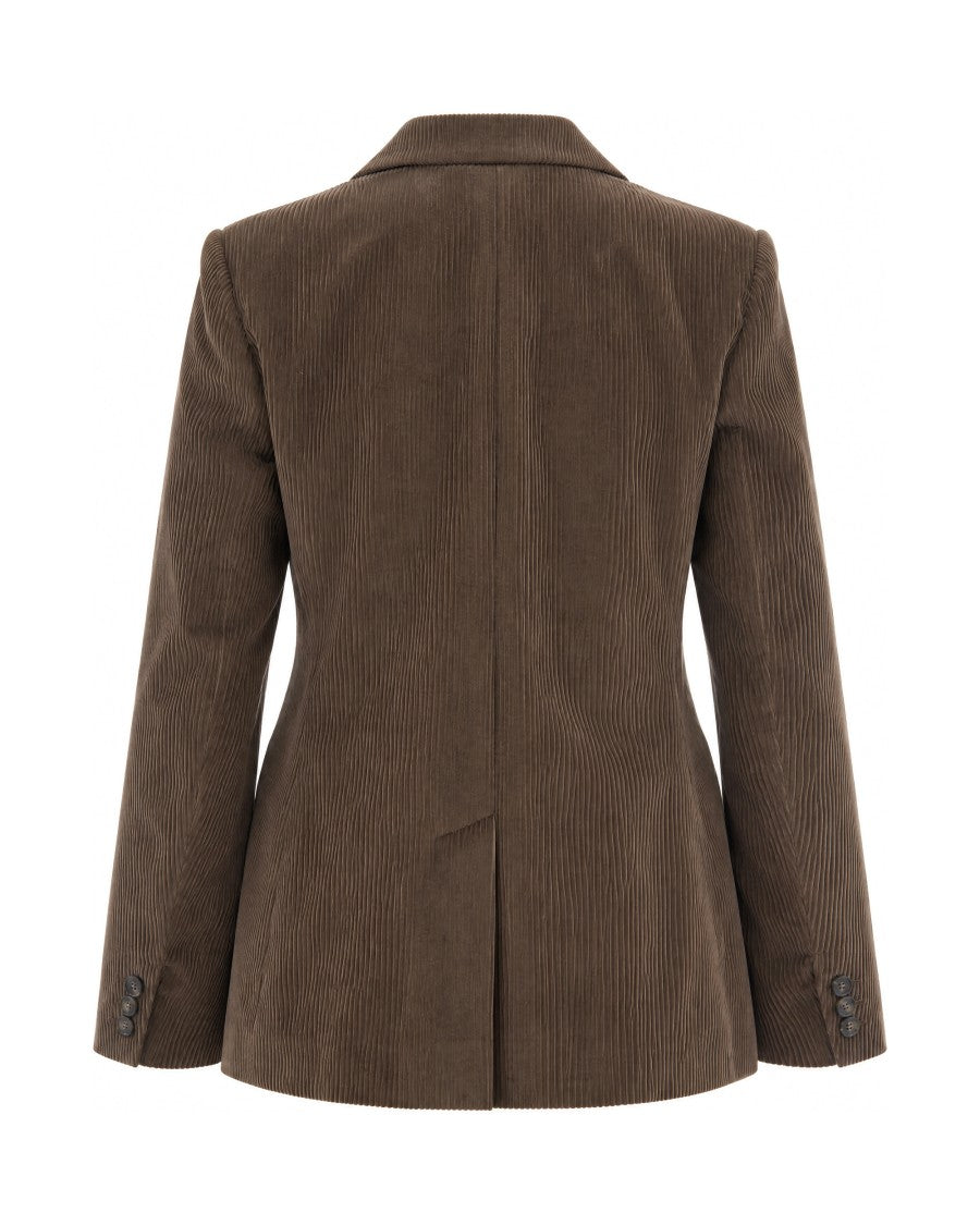 Max Mara Marrone Chiaro Katanga Double-Breasted Corduroy Blazer