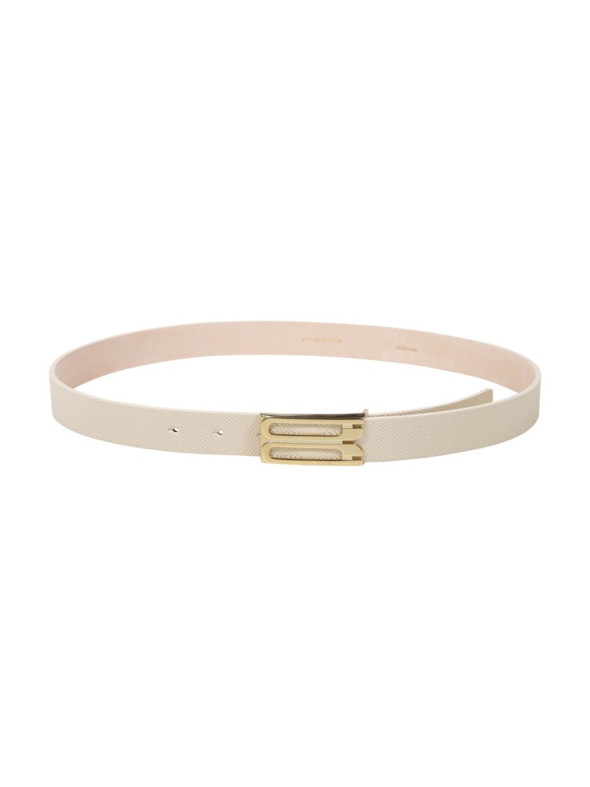Victoria Beckham Calf Leather Belt With Polished Gold-Tone Buckle