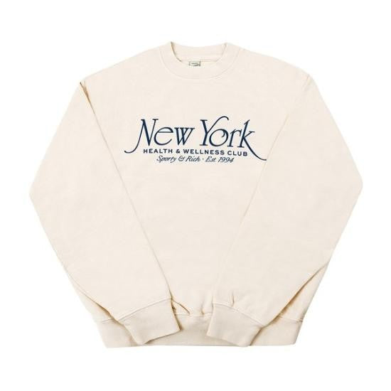 Sporty And Rich Long-Sleeved Crewneck Sweatshirt With Text Graphic