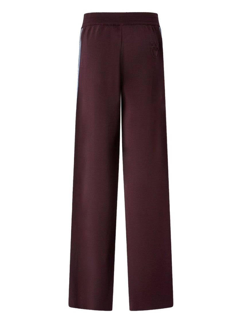 Pinko Wide-Leg Trousers In Deep Burgundy