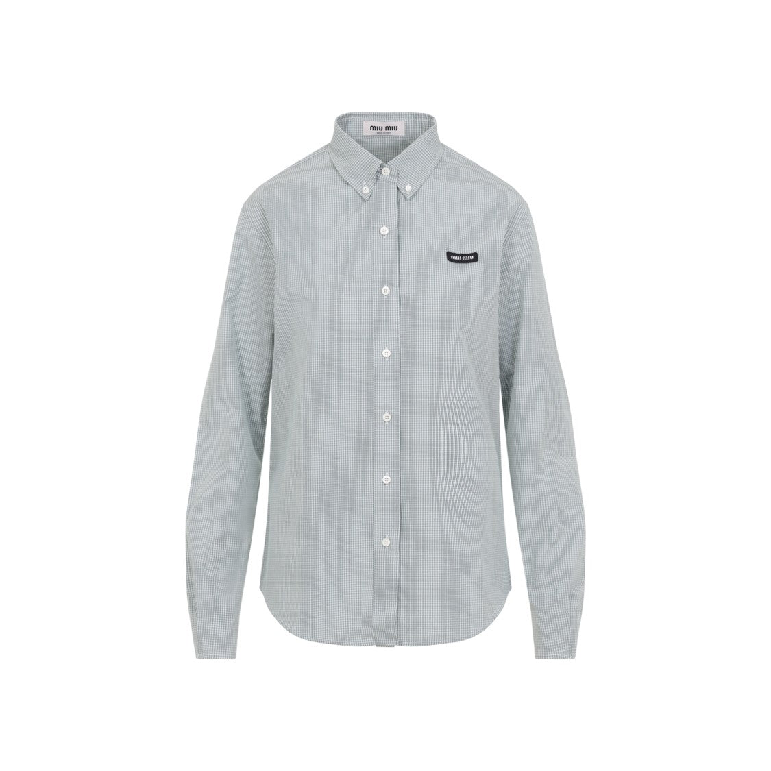 Miu Miu Checkered Cotton Button-Down Shirt With Tailored Fit