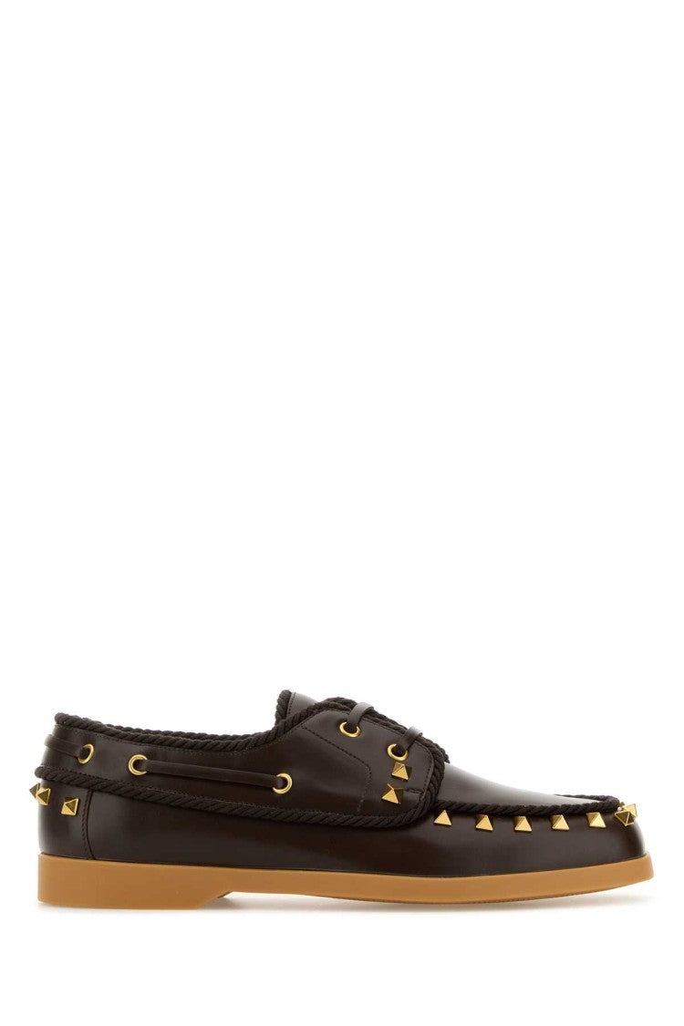 Valentino Garavani Dark Brown Leather Loafers