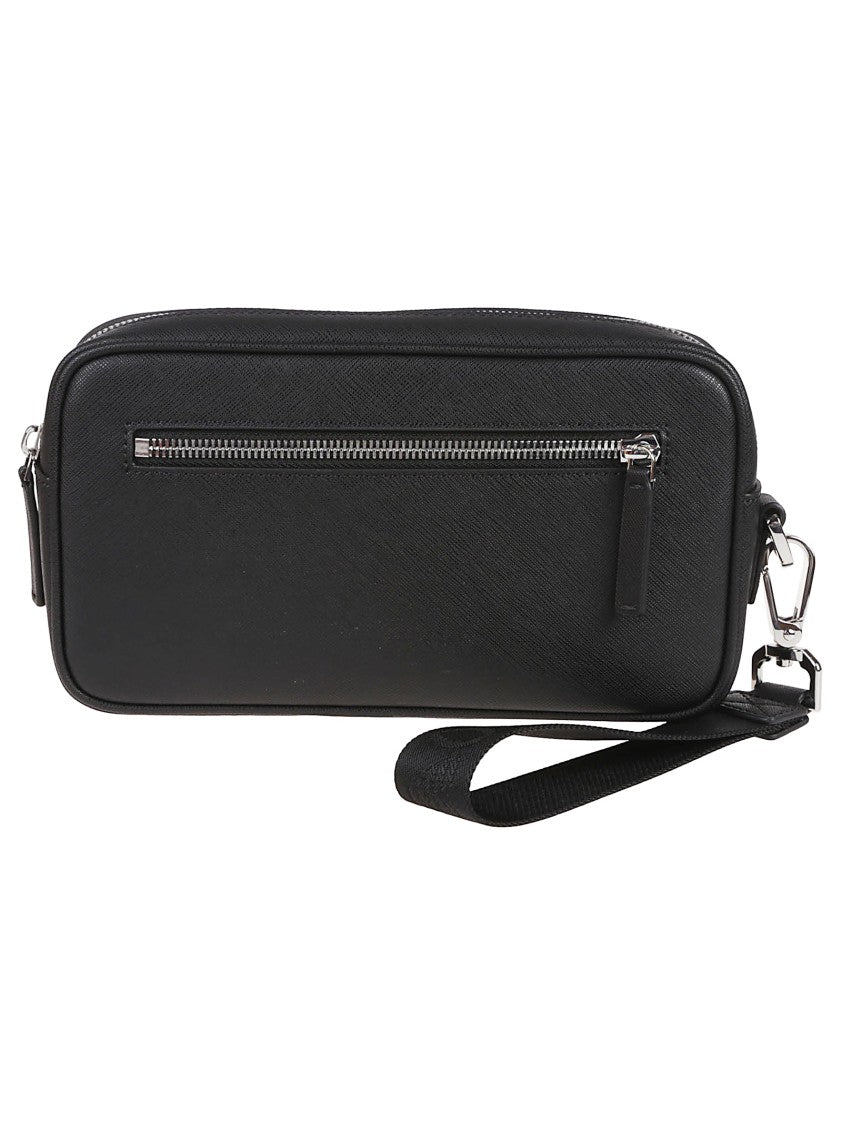 Emporio Armani Black Textured Logo Plaque Beauty Case