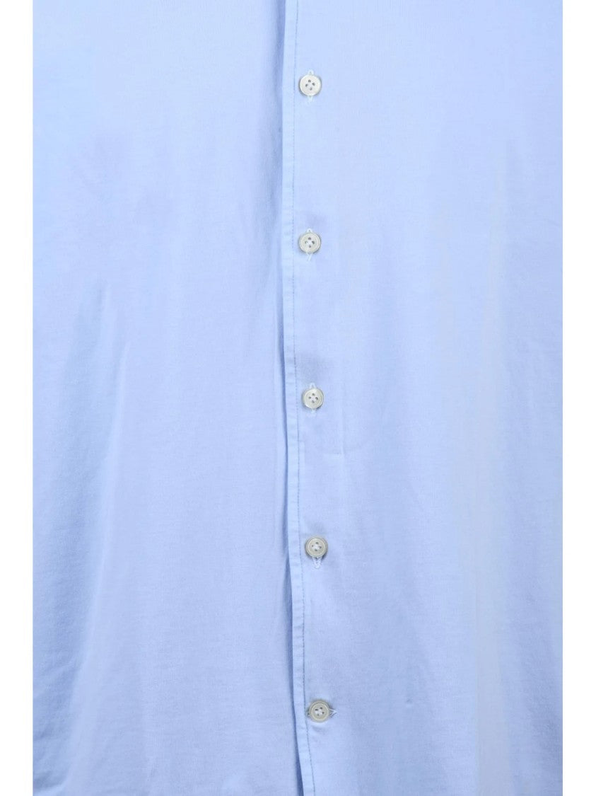 Sonrisa Light Blue Stretch Casual Shirt With Button-Down Front