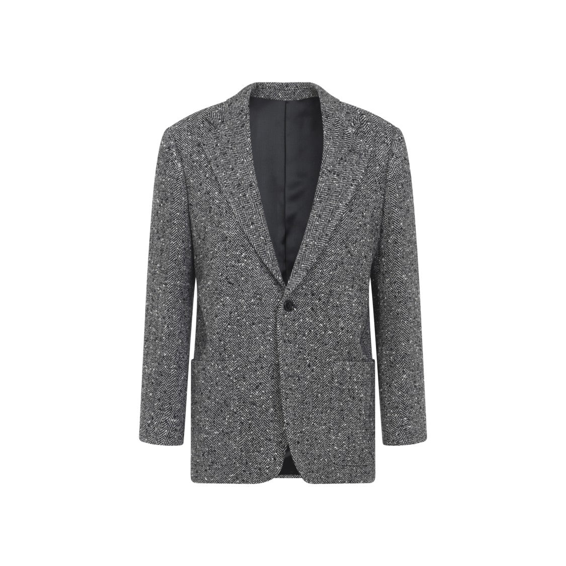Celine Herringbone Wool Jacket With Classic Lapels