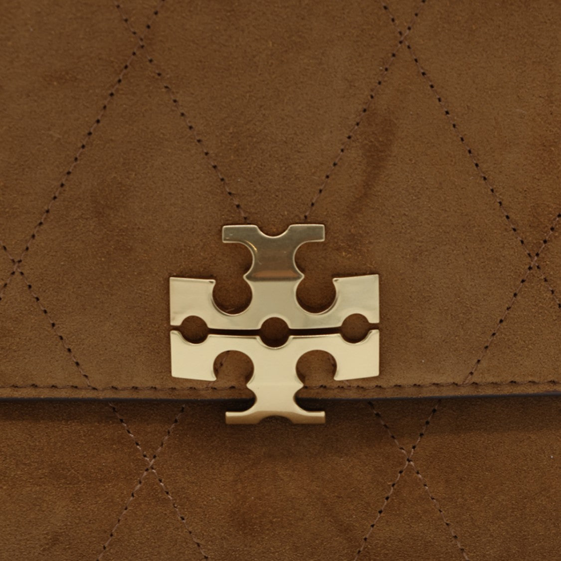 Tory Burch Medium Suede Diamond-Quilted Shoulder Bag