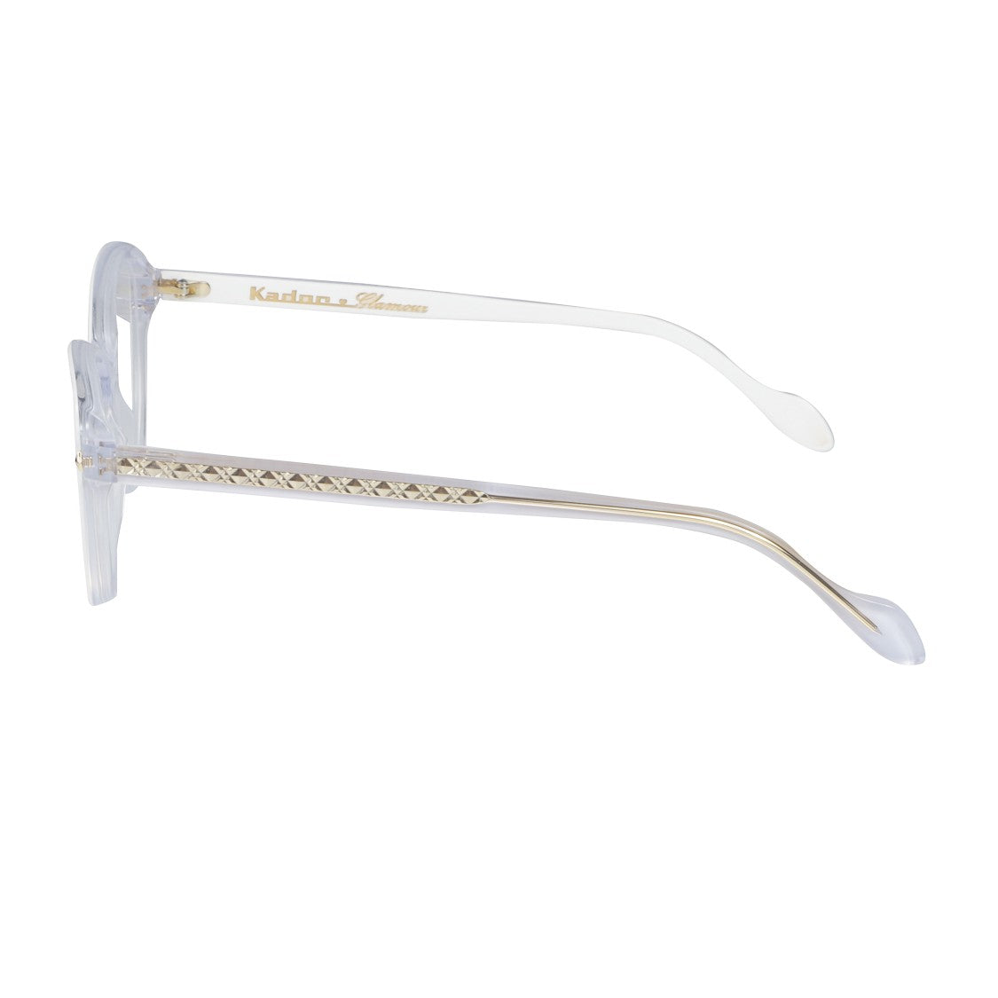 Kador Melany Glamour-V Translucent Cat-Eye Sunglasses With Gold-Tone Lattice Accents