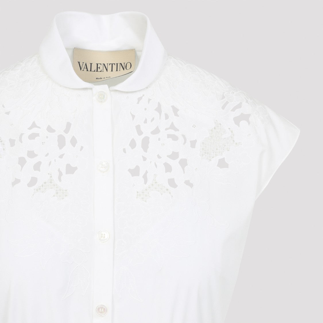 Valentino Cut-Out Embroidered Cotton Midi Dress