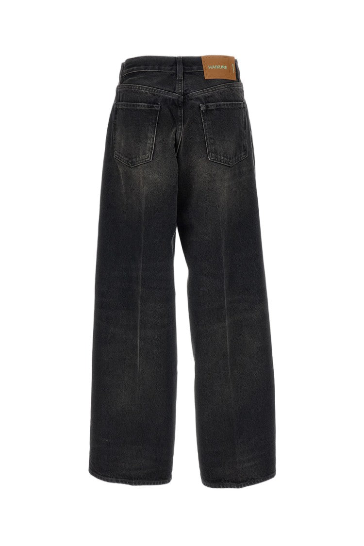 Haikure Black Bethany Vintage Wash Wide Straight-Leg Jeans