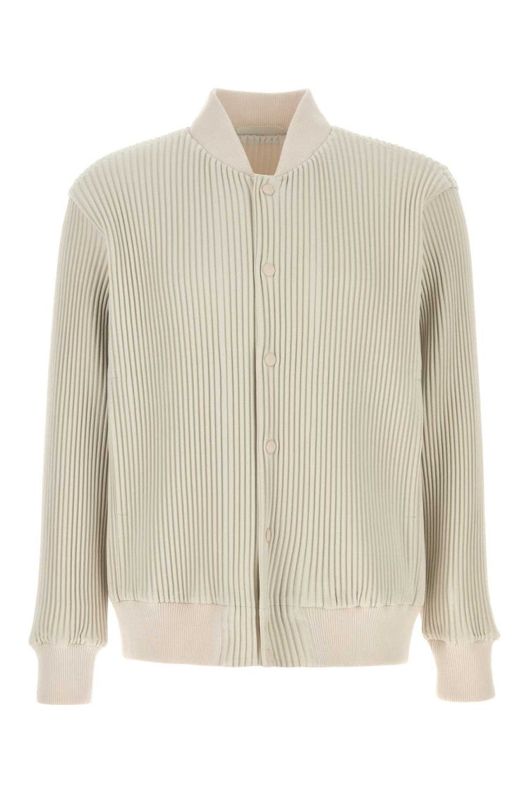 Homme Plissé Issey Miyake Ivory Polyester Bomber Jacket